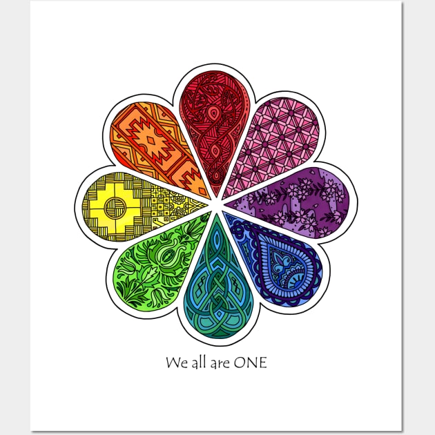We All Are One Color Wheel Wall Art by SonoSonoStudio